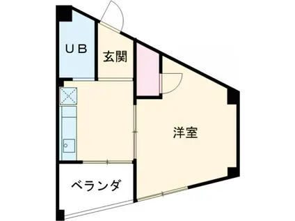 シャイン・ハイム大谷田(1K/3階)の間取り写真