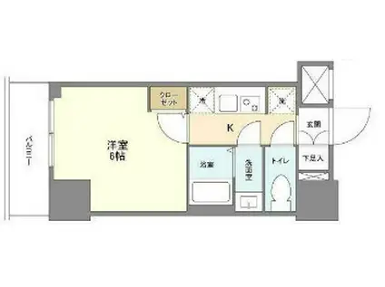 インペリアルフラット武蔵小山(1K/4階)の間取り写真