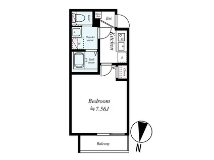GRADUS川越Ⅱ(1K/3階)の間取り写真