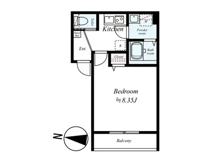 GRADUS川越Ⅱ(1K/3階)の間取り写真