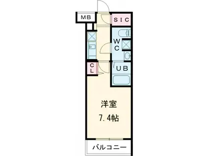 ジェノヴィア京成立石Ⅳスカイガーデン(1K/2階)の間取り写真