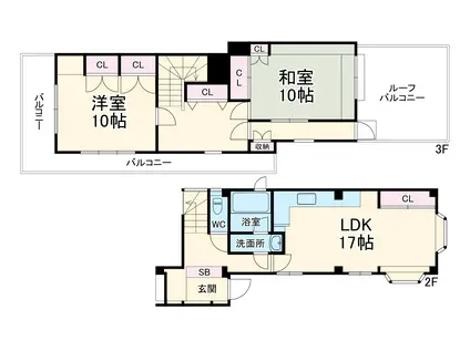 野川本町テラス(2LDK)の間取り写真