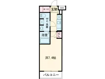 ジェノヴィア京成立石Ⅳスカイガーデン(1K/3階)の間取り写真