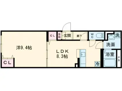 TS.西小岩(1LDK/3階)の間取り写真