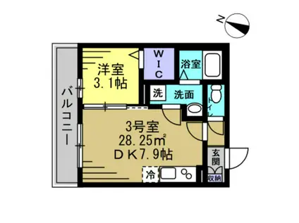 EVITA(1LDK/1階)の間取り写真