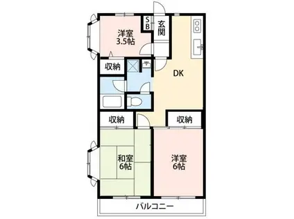 ハイツ瑞光(3DK/2階)の間取り写真