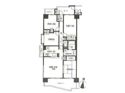 エステ・スクエア千葉(4LDK/13階)の間取り写真