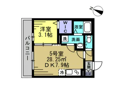 EVITA(1LDK/2階)の間取り写真
