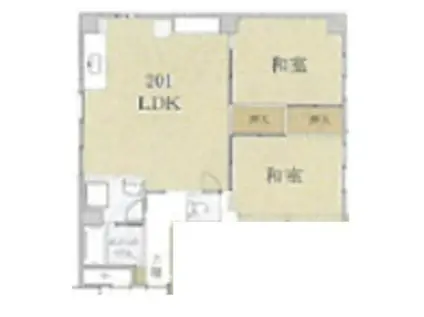 クロノス浦和駒場(2LDK/2階)の間取り写真