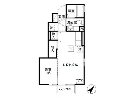 ソレイユ(1LDK/1階)の間取り写真