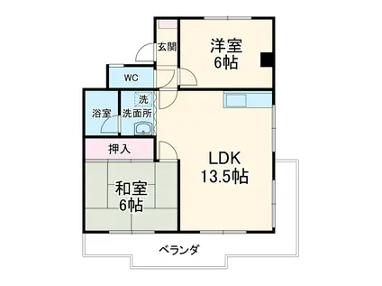 レジデンス羽田(1SLDK/2階)の間取り写真