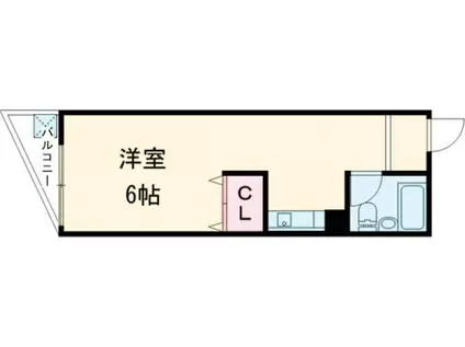 サンリブ一之江(ワンルーム/2階)の間取り写真