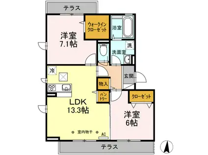 コージーコート・F(2LDK/3階)の間取り写真