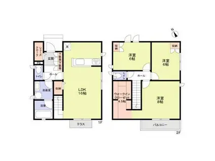 京王電鉄京王線 飛田給駅 徒歩6分 2階建 新築(3LDK)の間取り写真