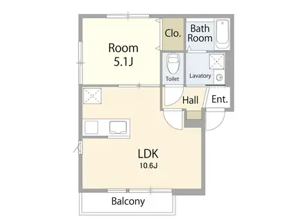 レガロ前原SHIKI(1LDK/3階)の間取り写真