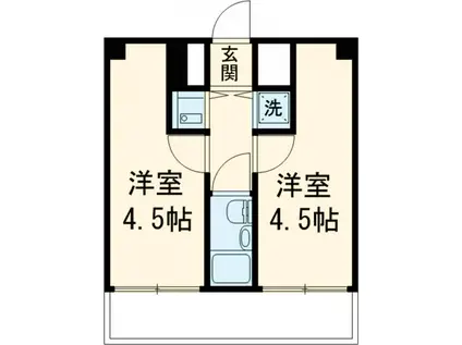 フォーシム用賀(2K/7階)の間取り写真