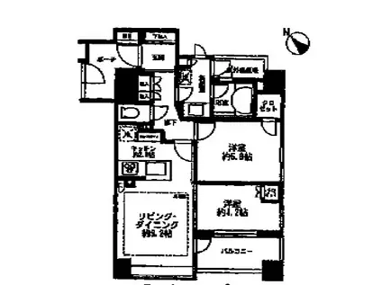 BRILLIA武蔵小山ID(2LDK/3階)の間取り写真