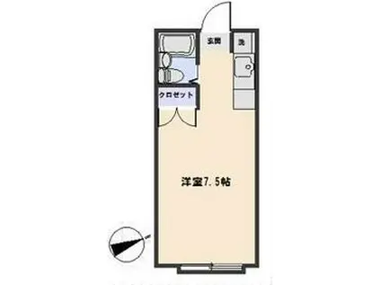 ハイツオガワ(ワンルーム/1階)の間取り写真