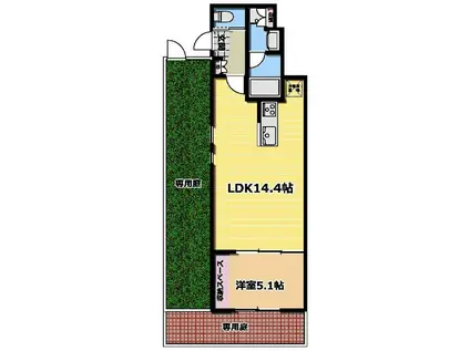 BRILLⅠANT JO-1(1LDK/1階)の間取り写真