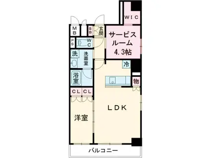 レジェンダリーコート赤羽ANEX(1SLDK/9階)の間取り写真