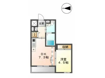 COZY豊中蛍池(1DK/5階)の間取り写真
