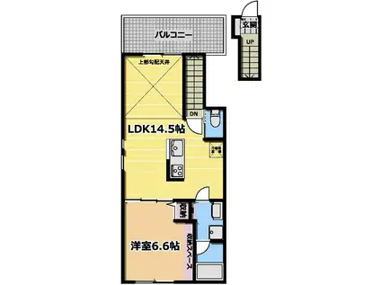 BRILLⅠANT JO-1(1LDK/2階)の間取り写真