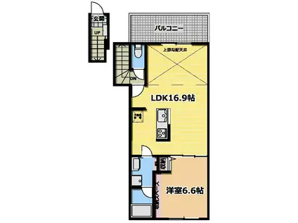 BRILLⅠANT JO-1(1LDK/2階)の間取り写真