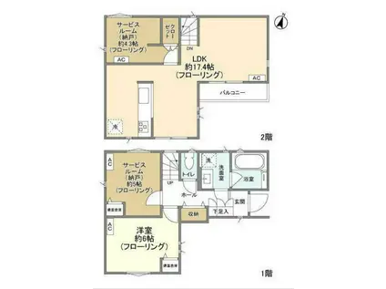 総武・中央緩行線 高円寺駅 徒歩10分 3階建 築4年(1SLDK)の間取り写真