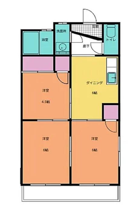 グリーンハイツ井出 A(3DK/2階)の間取り写真