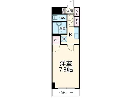 メルベーユマツダ(1K/7階)の間取り写真