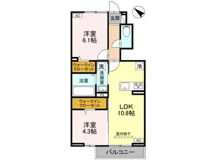 CLASSEUM桶川泉Ⅲ(2LDK/2階)の間取り写真