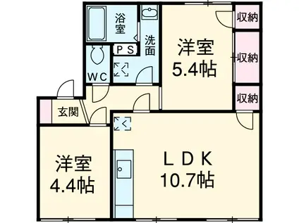 マンハイム城南(2LDK/2階)の間取り写真
