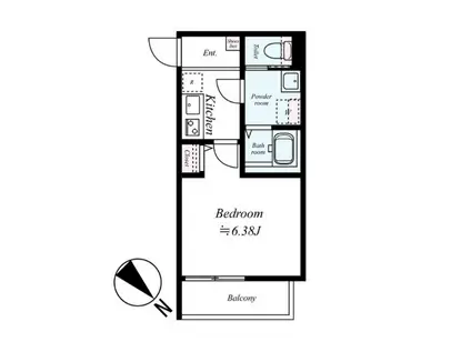 GRADUS武蔵藤沢Ⅱ(1K/3階)の間取り写真