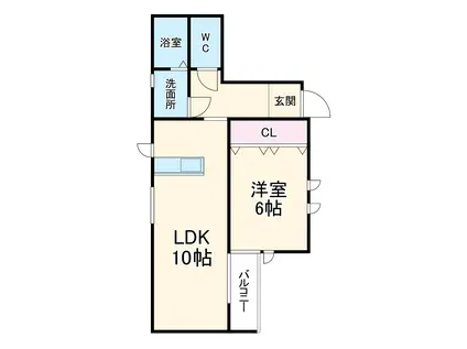 サンティール(1LDK/2階)の間取り写真