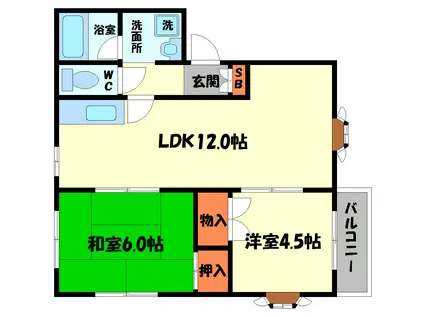 プレステージ泉(2LDK/2階)の間取り写真
