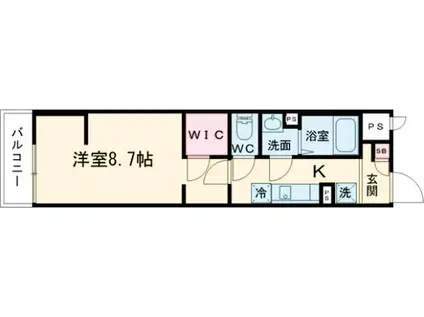 SUN平井駅南口(1K/1階)の間取り写真