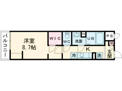 SUN平井駅南口(1K/1階)の間取り写真