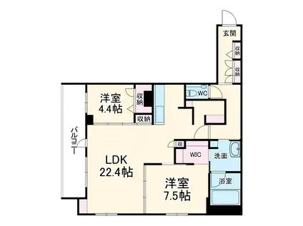 ホヌ プレミアス(2LDK/4階)の間取り写真