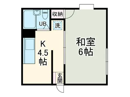 MSハイム(1K/2階)の間取り写真