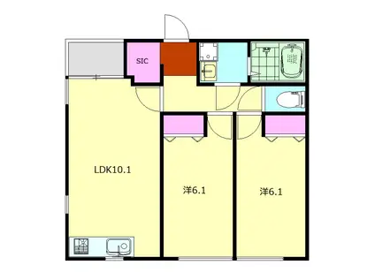 NS ROOM(2LDK/2階)の間取り写真