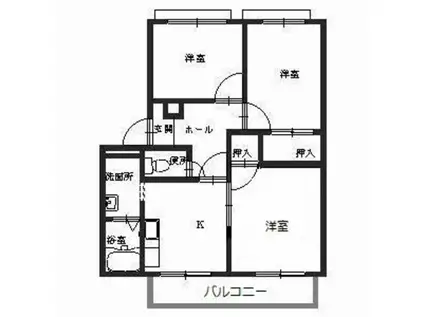 フレグランス高松(3DK/2階)の間取り写真