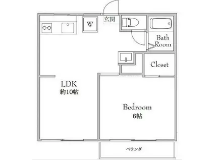 REZET北松戸(1LDK/1階)の間取り写真