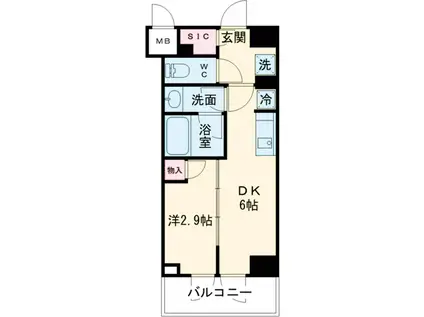 ミリアレジデンス両国(1DK/11階)の間取り写真