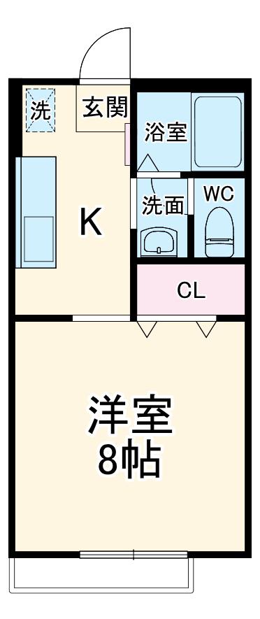 ミツハシハイツ(1K/2階)の間取り写真