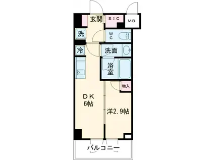 ミリアレジデンス両国(1DK/5階)の間取り写真