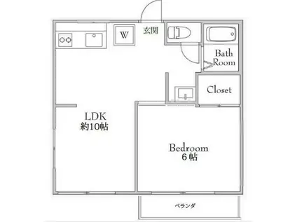 REZET北松戸(1LDK/3階)の間取り写真