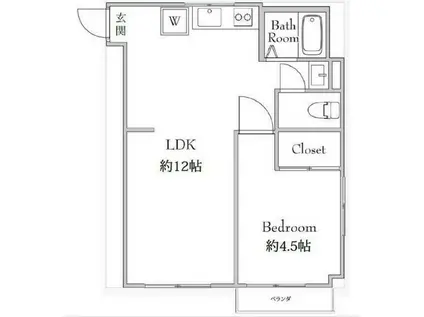 REZET北松戸(1LDK/3階)の間取り写真