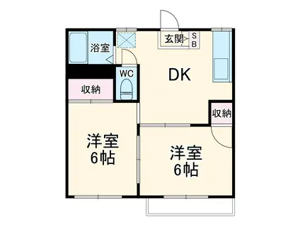 フォーブル相武台(2DK/2階)の間取り写真