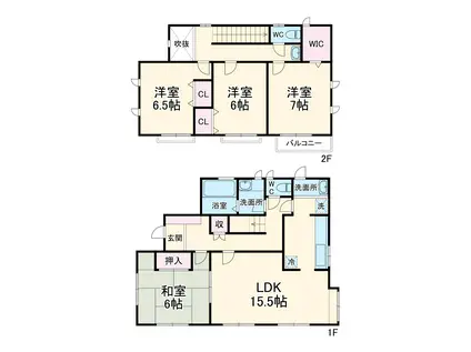東急田園都市線 江田駅(神奈川) 徒歩9分 2階建 築33年(4LDK)の間取り写真