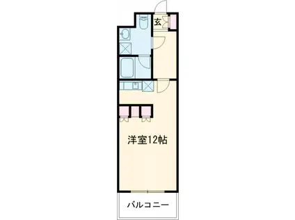 ミ・アネーロ(ワンルーム)の間取り写真